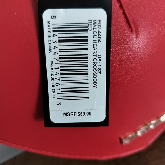 Bebe Red Mini Bag with Heart Design - Picture 2 of 7